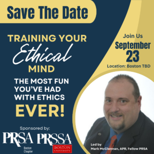 Save the Date: Sept.23 workshop - Training Your Ethical Mind: The Most Fun You've Had with Ethics EVER!