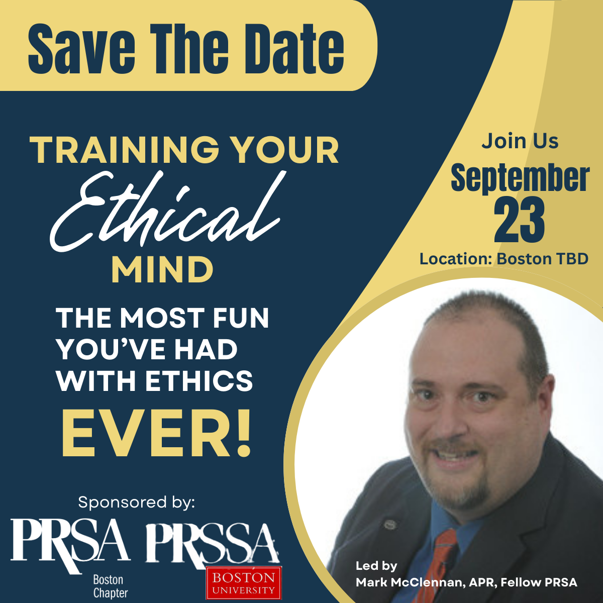 Save the Date: Sept.23 workshop - Training Your Ethical Mind: The Most Fun You've Had with Ethics EVER!
